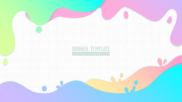 a colorful liquid background with a banner template for a website