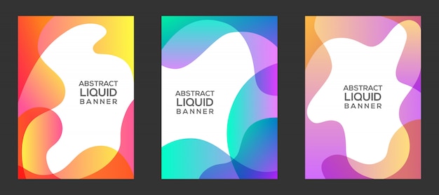 Colorful liquid banner set