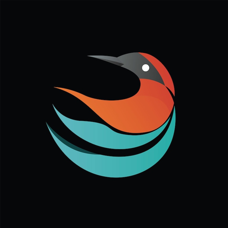 Vector colorful little bird logo vector