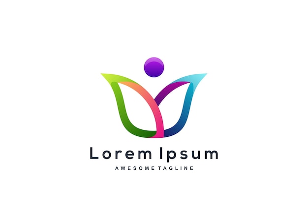 colorful logo abstract people template
