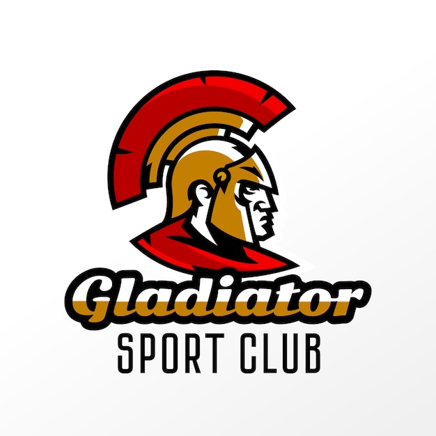 Emblema colorato del distintivo del logo della testa spartana e del casco corinzio soldato greco guerriero eroe scudo lettering identità per l'illustrazione vettoriale della palestra del club sportivo