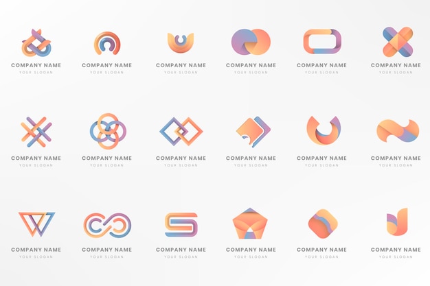 Colorful logo branding design vector set