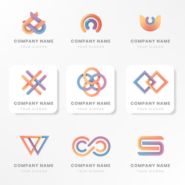 Vector colorful logo branding design vector set