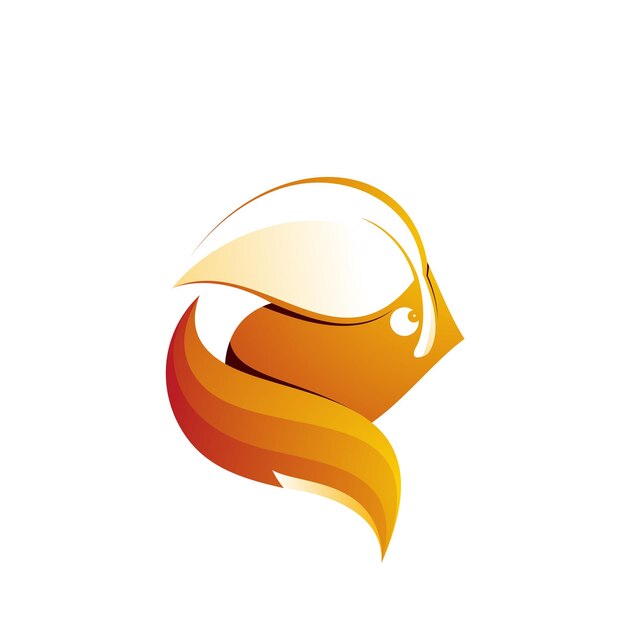 красочный дизайн логотипа огонь рыба животное