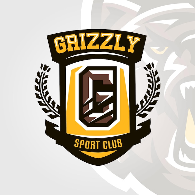 Colorful logo emblem letter the scratched claw angry bear grizzly Vector illustration dynamic and sporty style printing on Tshirts