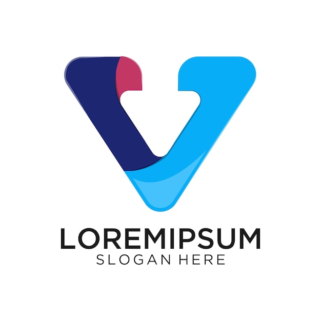 a colorful logo letter v