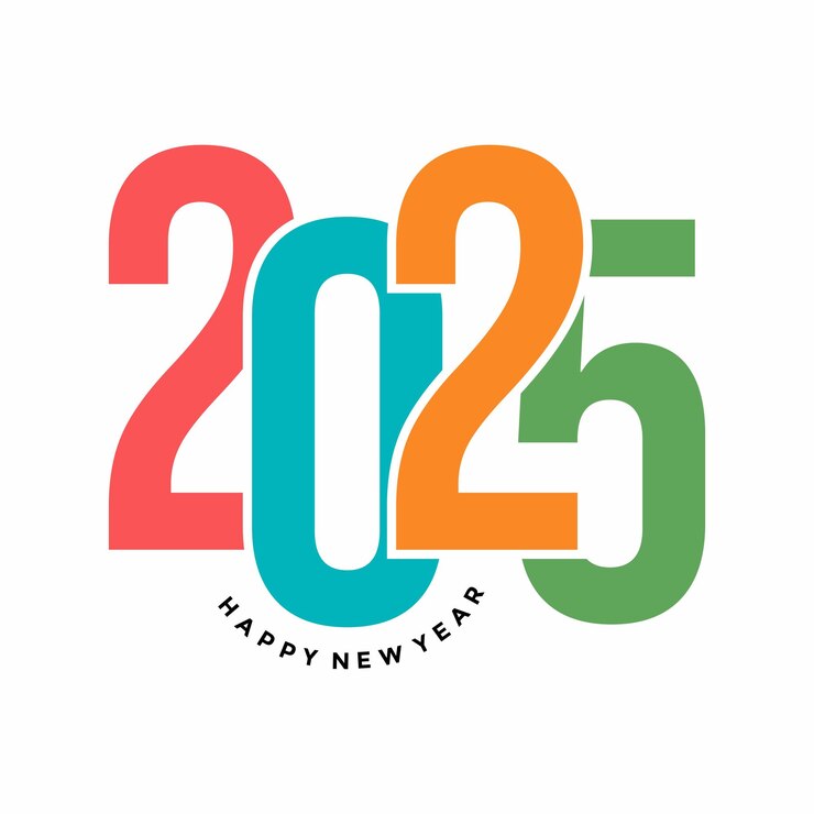 Vector a colorful logo for new year is shown on a white background