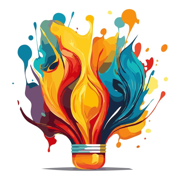 Vector colorful logo paint brush stroke oil vector