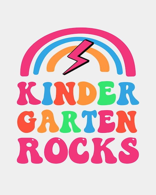 Vector a colorful logo or tshirt graphics for kindergarten rocks