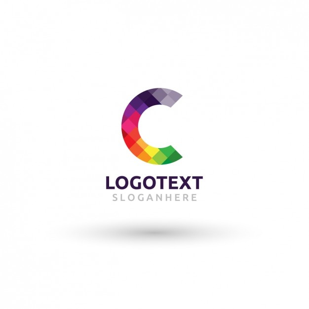 Vector colorful logo with checkered c