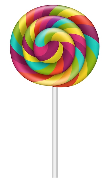 Colorful lollipop icon Realistic illustration of colorful lollipop vector icon for web design isolated on white background