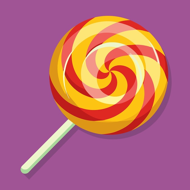 a colorful lollipop on a purple background