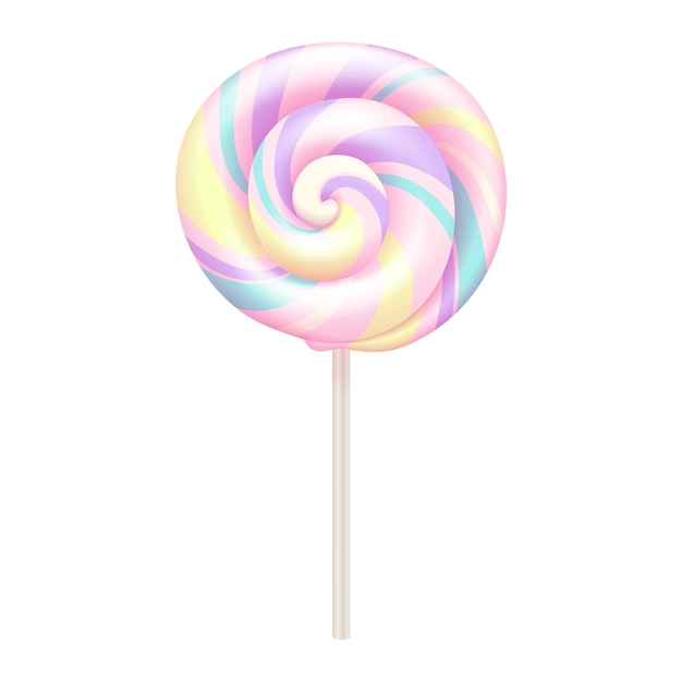 Vector colorful lollipop - sweet hard candy on stick.