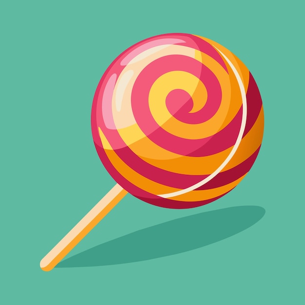 a colorful lollipop with a pink and orange stripes on it