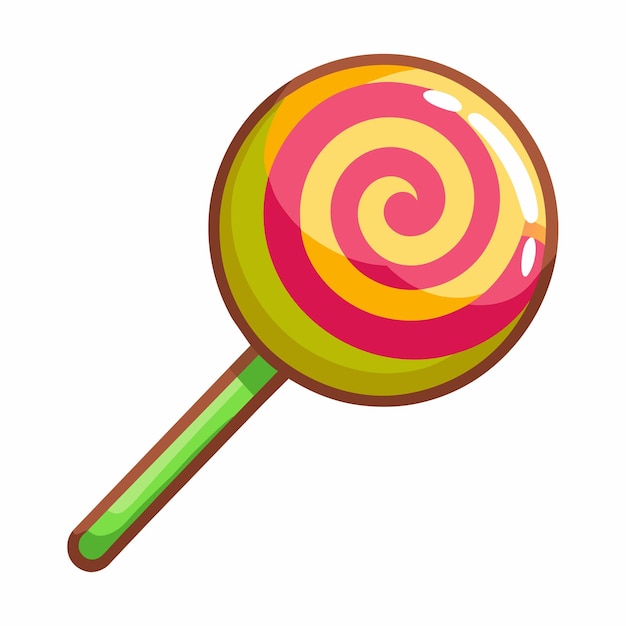 a colorful lollipop with a spiral on the top