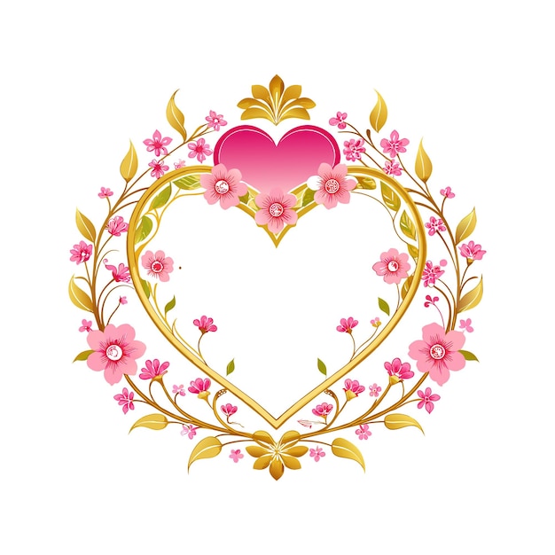 Vector colorful love floral frame