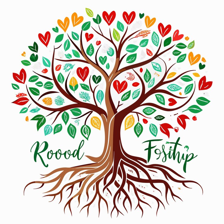 Vector colorful love tree