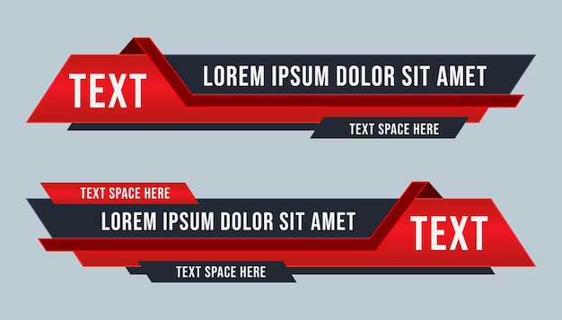 비디오 헤드라인 제목 Tv 뉴스에 대한 다채로운 하단 3분의 1 세트 템플릿 헤더 제목 세트 템플릿 디자인
