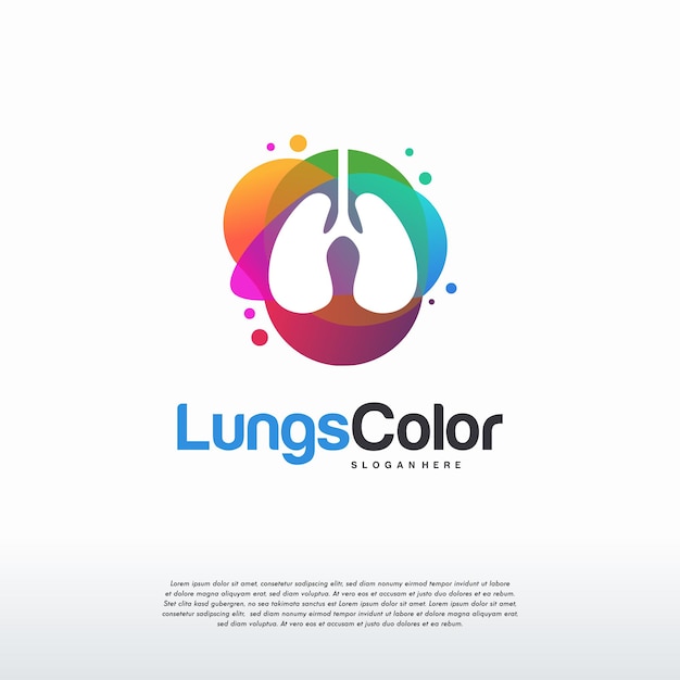 Colorful Lungs logo vector, Health lungs logo designs template, design concept, logo, logotype element for template