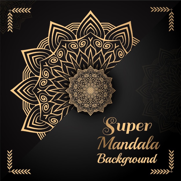 Colorful Luxury Mandala background with golden arabesque pattern