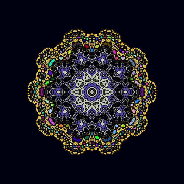 Vettore design colorato mandala di lusso