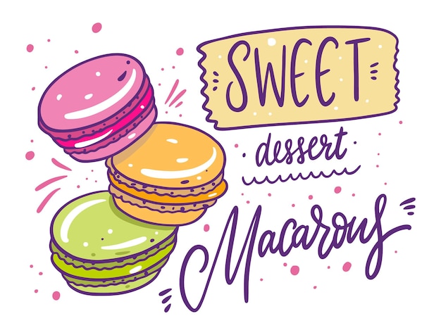 Macarons colorati insieme di raccolta illustrazione