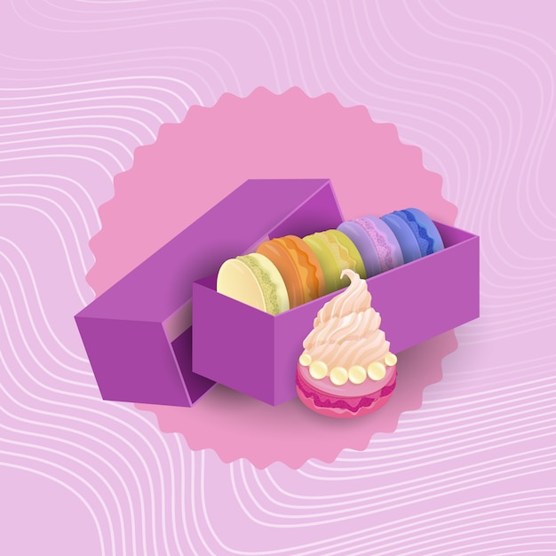 colorful macarons set dessert sweet beautiful delicious food