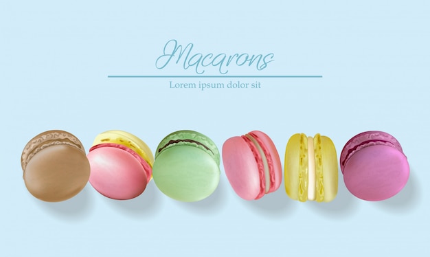 Vector colorful macaroons