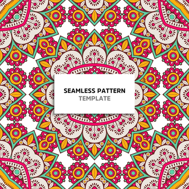 Colorful manda seamless pattern