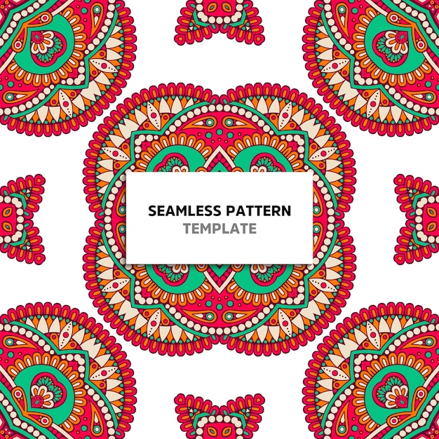 colorful manda seamless pattern