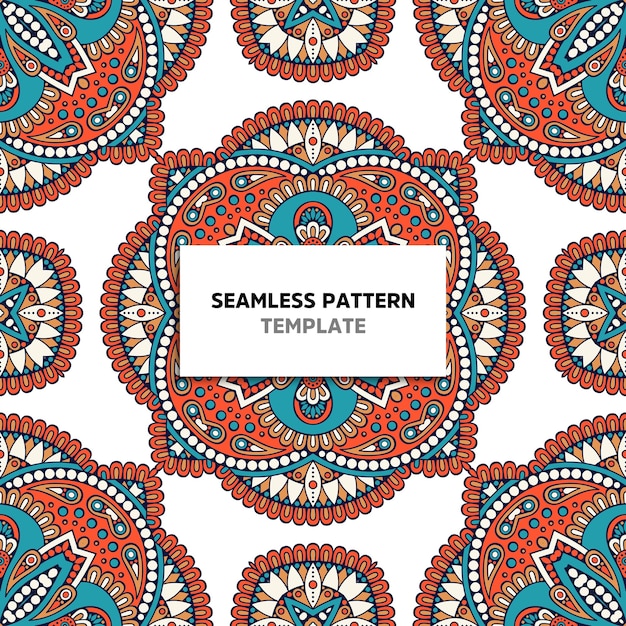 colorful manda seamless pattern