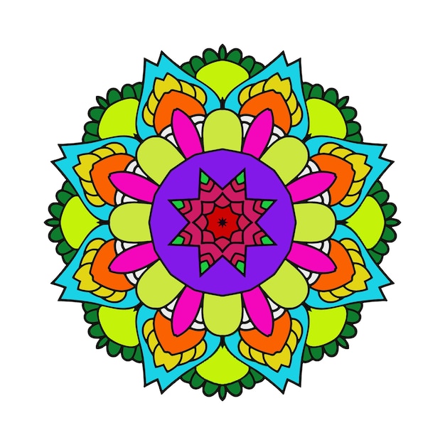 Colorful Mandala Art Beautiful Ethnic Floral Pattern background