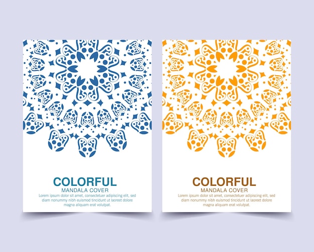colorful mandala cover design template