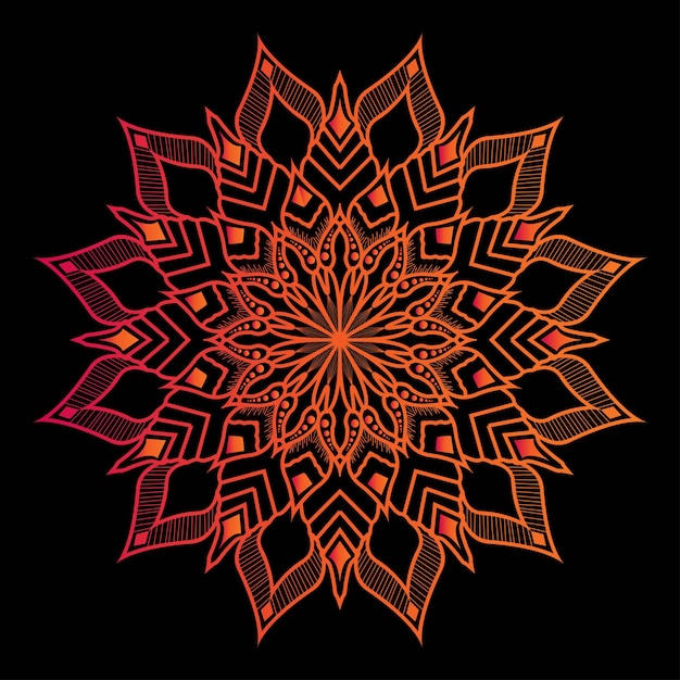 Vector colorful mandala on dark background