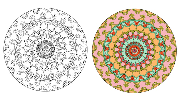 Vector colorful mandala. decorative round ornament. isolated on white background. arabic, indian, ottoman