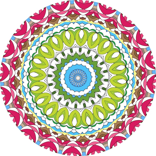 Colorful Mandala. Decorative Round Ornament. Isolated On White Background. Arabic, Indian, Ottoman