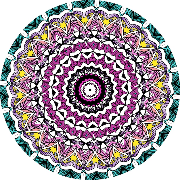 Colorful Mandala. Decorative Round Ornament. Isolated On White Background.