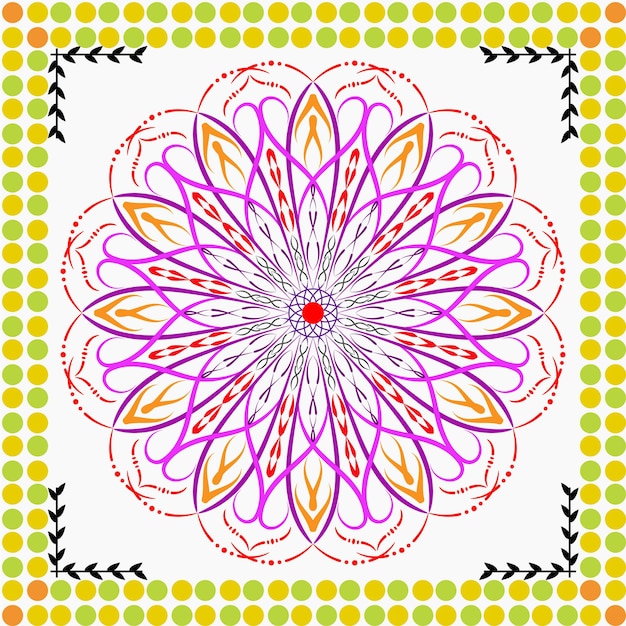 Colorful mandala design premium vector