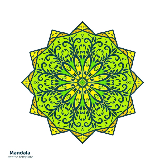 Ornamento colorato di vettore di disegno della mandala. vettore di mandala multicolore.