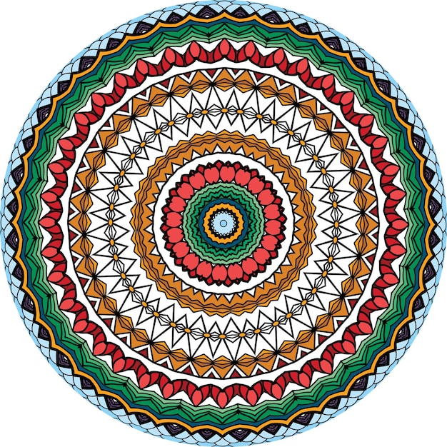 Colorful Mandala Design on white Background. Anti-Stress Therapy Patterns