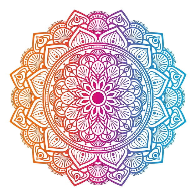 Vettore disegno mandala colorato