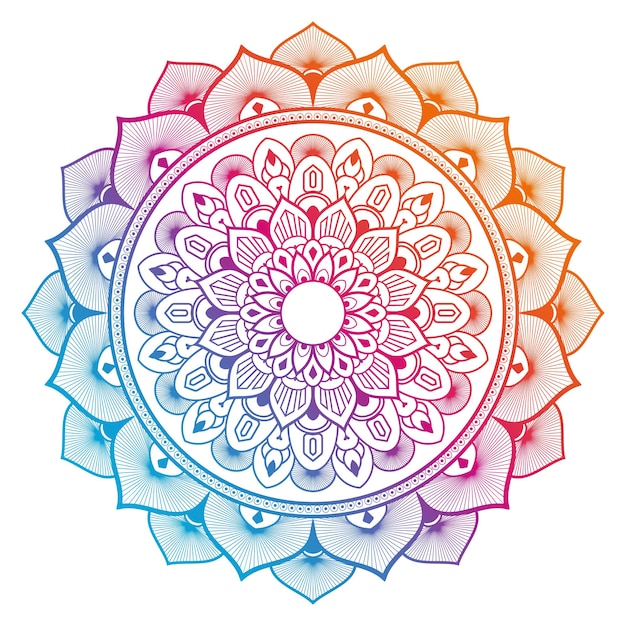 Vettore disegno mandala colorato