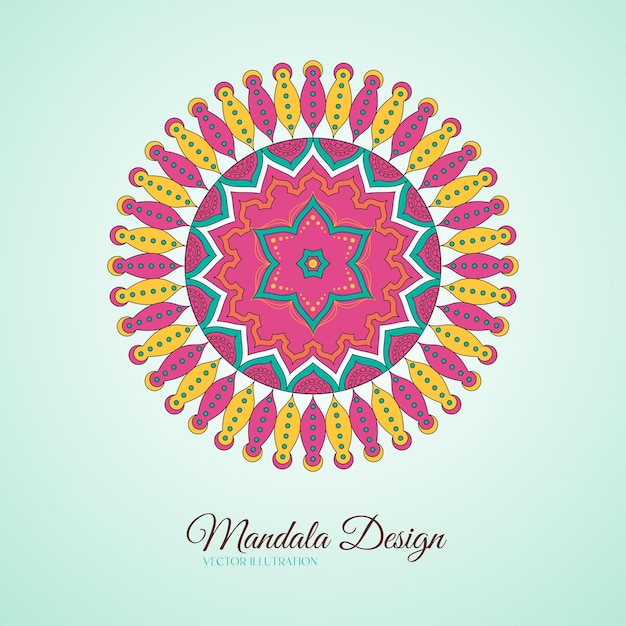 Colorful Mandala Floral Design Elements