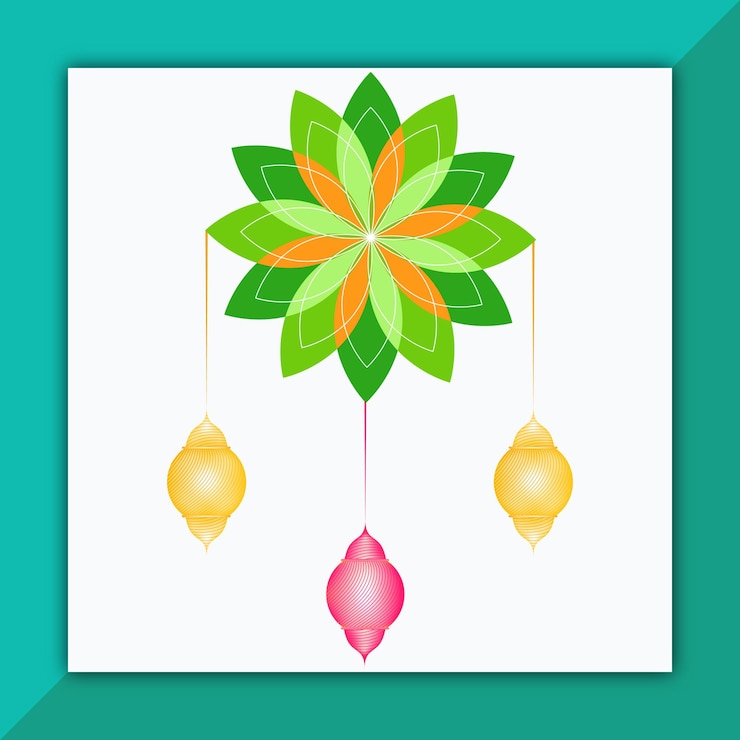 वेक्टर colorful mandala hanging ornament illustration