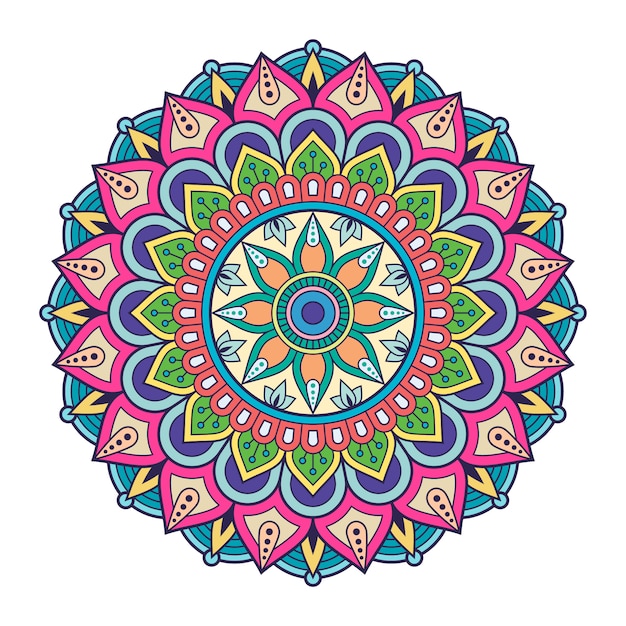 Vettore ornamento colorato mandala.