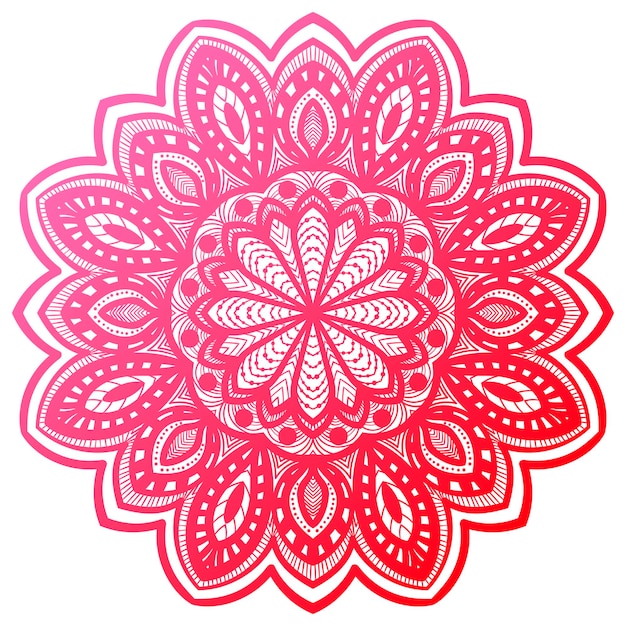 Mandala colorato. fiore rotondo ornamentale di doodle isolato su priorità bassa bianca. cerchio geometrico