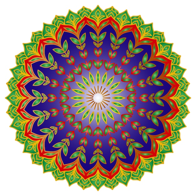Colorful mandala pattern abstract floral ornament