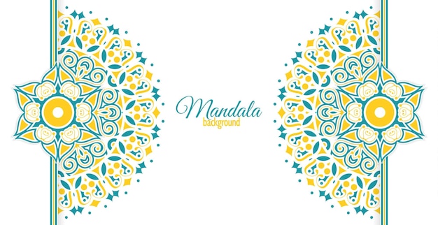 Concetto di banner modello colorato mandala