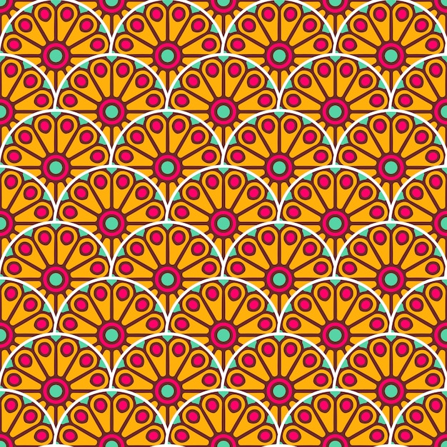 Colorful mandala seamless pattern illustration