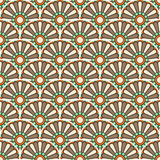 Colorful mandala seamless pattern illustration